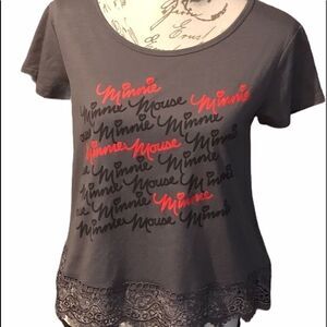 Disney Minnie mouse Blouse gray size MED graphic